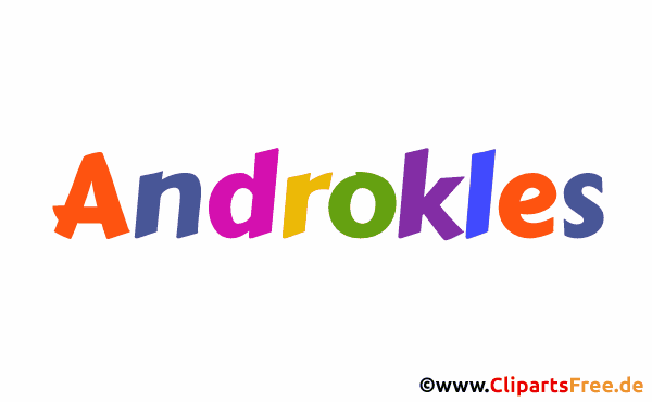 Androkles Vorname für Jungen Illustration mit dekorativen Buchstaben