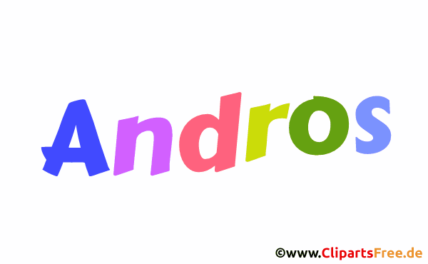 Andros Vorname für Jungen Illustration mit dekorativen Buchstaben