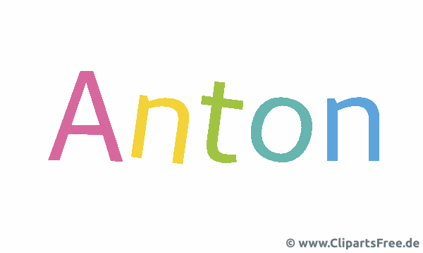 Anton Vorname für Jungen - Männernamen animiert