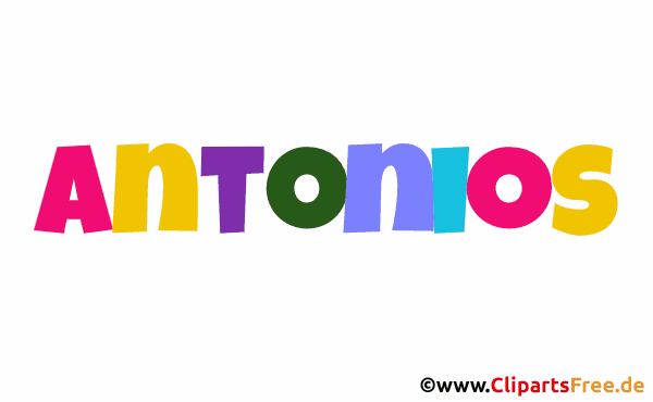 Antonios Vorname Bild mit Deko Schrift - Vornamen für Jungs