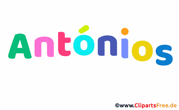 Antónios Vorname für Jungen Illustration mit dekorativen Buchstaben