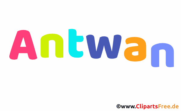 Antwan Vorname für Jungen Illustration mit dekorativen Buchstaben