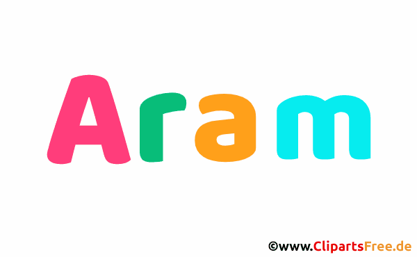 Aram Vorname für Jungen Illustration mit dekorativen Buchstaben