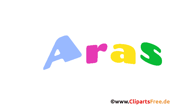 Aras Vorname für Jungen animiertes Deko Bild