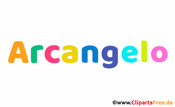 Arcangelo Vorname für Jungen Illustration mit dekorativen Buchstaben
