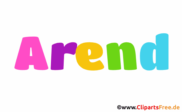 Arend Vorname Bild mit Deko Schrift - Vornamen für Jungs