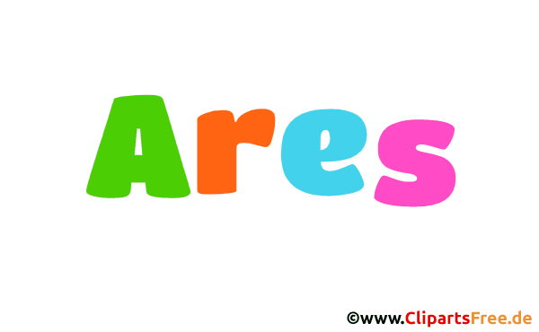 Ares Vorname für Jungen Illustration mit dekorativen Buchstaben