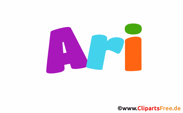 Ari Vorname für Jungen Illustration mit dekorativen Buchstaben