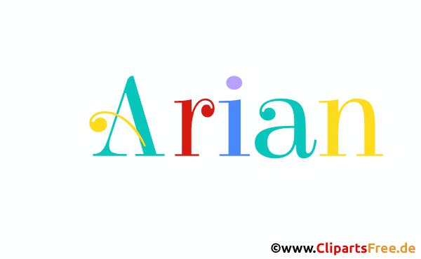 Arian Vorname für Jungen animiertes Deko Bild