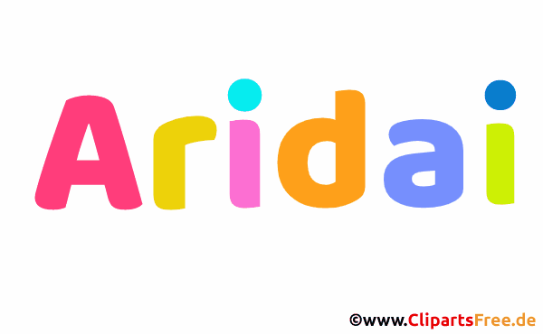 Aridai Vorname für Jungen Illustration mit dekorativen Buchstaben