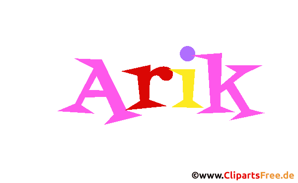 Arik Vorname für Jungen animiertes Deko Bild