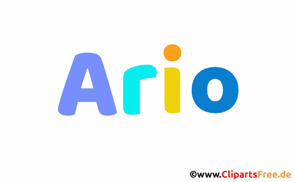 Ario Vorname für Jungen Illustration mit dekorativen Buchstaben