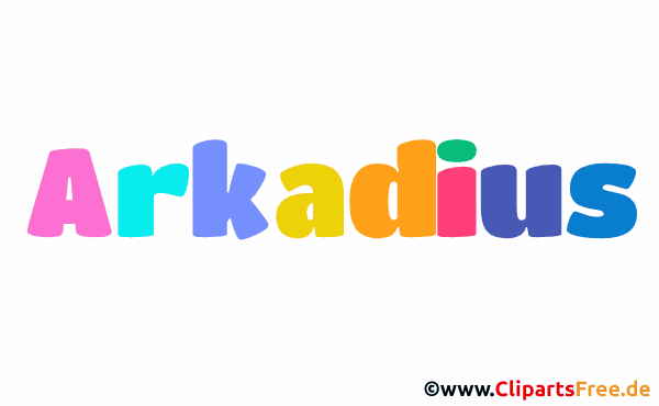 Arkadius Vorname für Jungen Illustration mit dekorativen Buchstaben