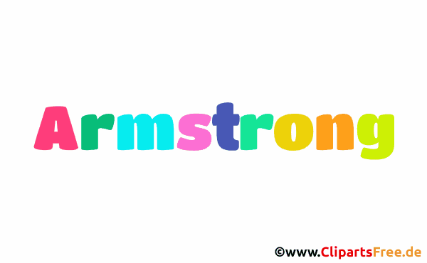 Armstrong Vorname für Jungen Illustration mit dekorativen Buchstaben