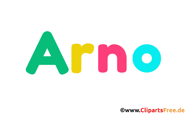 Arno Vorname Bild mit Deko Schrift - Vornamen für Jungs