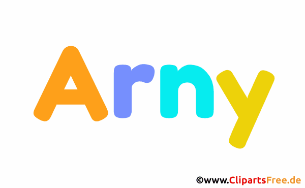 Arny Vorname für Jungen Illustration mit dekorativen Buchstaben