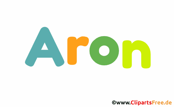 Aron Vorname Bild mit Deko Schrift - Vornamen für Jungs