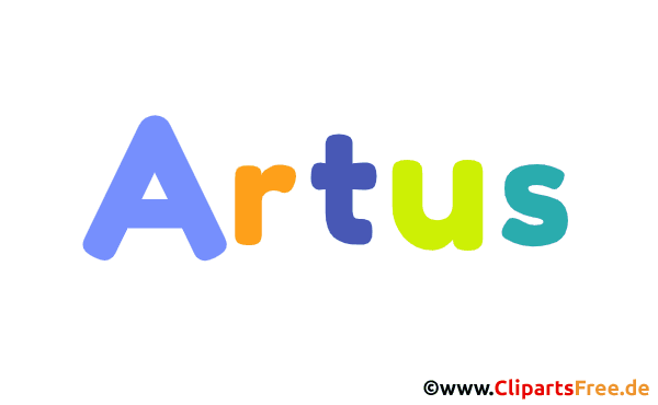 Artus Vorname für Jungen Illustration mit dekorativen Buchstaben