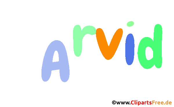 Arvid Vorname für Jungen animiertes Deko Bild