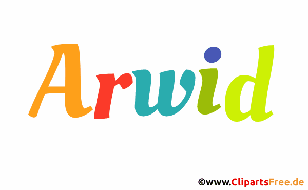 Arwid Vorname für Jungen Illustration mit dekorativen Buchstaben