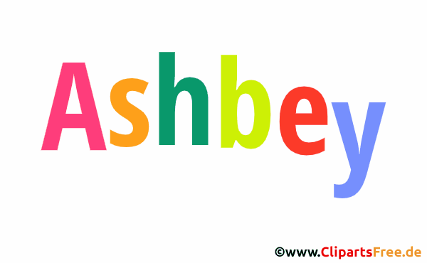 Ashbey Vorname für Jungen Illustration mit dekorativen Buchstaben