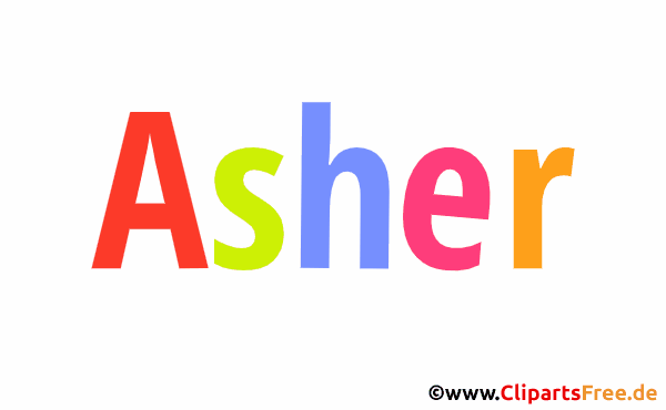 Asher Name für Jungen - Animierte Bilder mit Vornamen