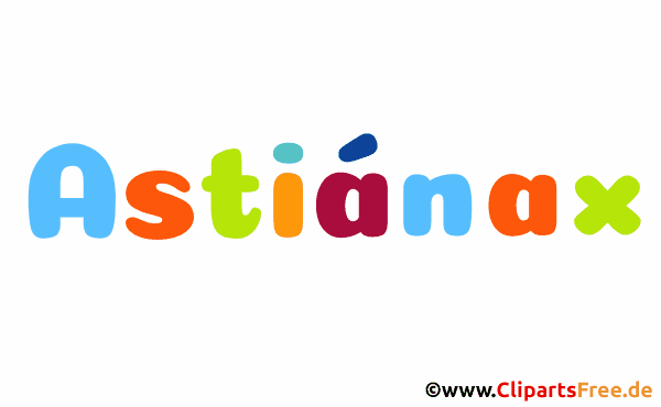 Astiánax Vorname für Jungen Illustration mit dekorativen Buchstaben