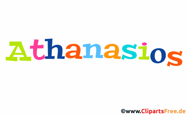 Athanasios Vorname für Jungen Illustration mit dekorativen Buchstaben