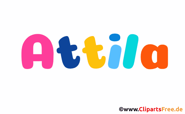 Attila Vorname Bild mit Deko Schrift - Vornamen für Jungs