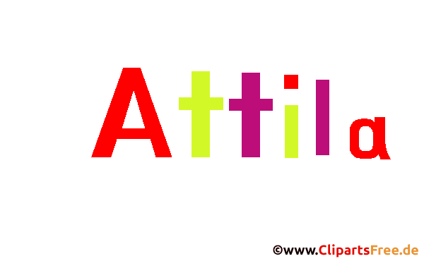 Attila Vorname für Jungen animiertes Deko Bild