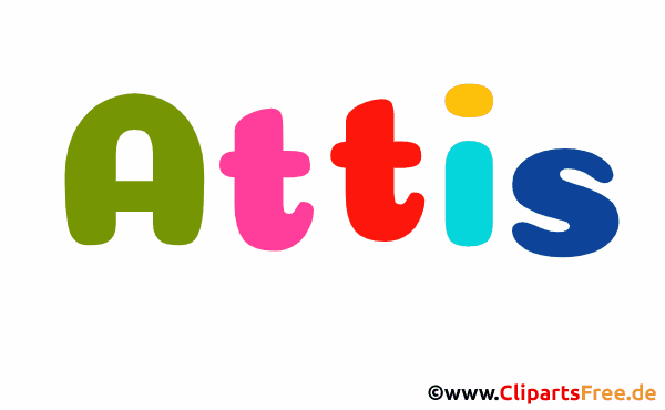 Attis Vorname für Jungen Illustration mit dekorativen Buchstaben