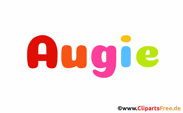 Augie Vorname für Jungen Illustration mit dekorativen Buchstaben