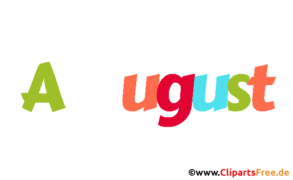 August Vorname für Jungen animiertes Deko Bild