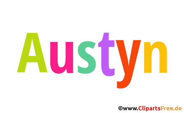 Austyn Vorname für Jungen Illustration mit dekorativen Buchstaben