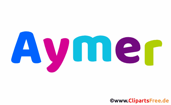 Aymer Vorname Bild mit Deko Schrift - Vornamen für Jungs
