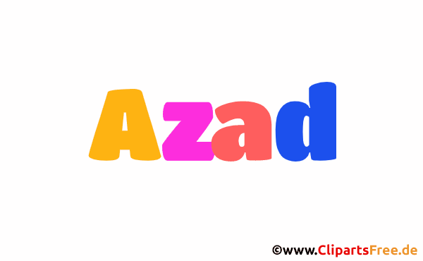 Azad Vorname für Jungen animiertes Deko Bild