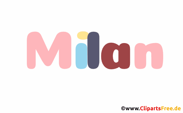 Milan Name für Jungen als Gif-Animation