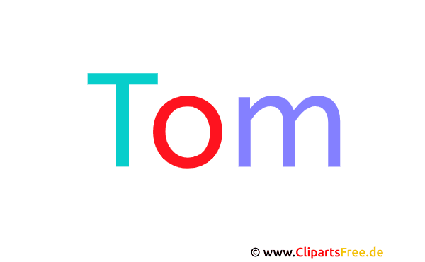 Tom animierter Vorname für Jungen