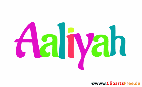 Aaliyah Mädchenname animierte Buchstaben als Gif