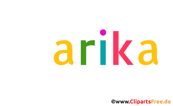 Aarika Mädchenname aus dekorativen Buchstaben