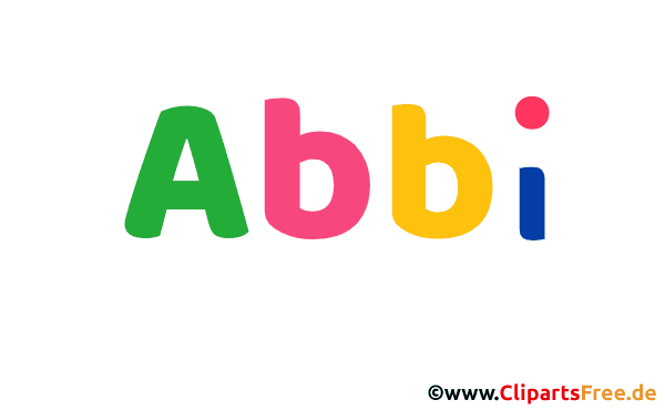 Abbi Mädchenname aus dekorativen Buchstaben