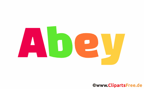 Abey Mädchenname aus animierten Buchstaben