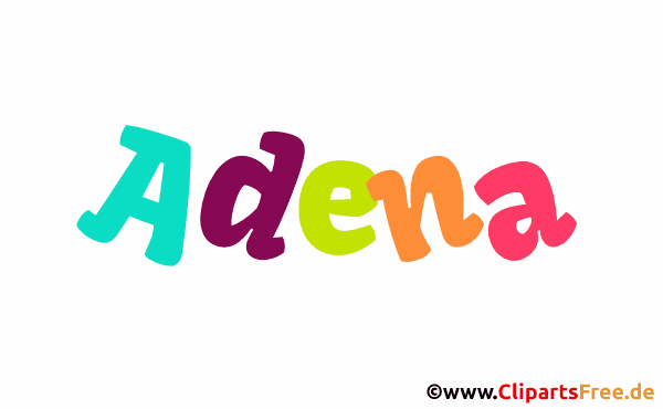Adena Mädchenname aus animierten Buchstaben