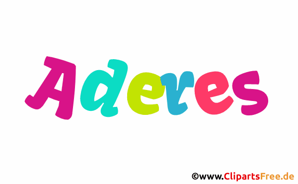 Aderes Mädchenname aus animierten Buchstaben