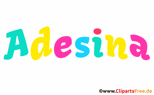 Adesina Mädchenname aus animierten Buchstaben