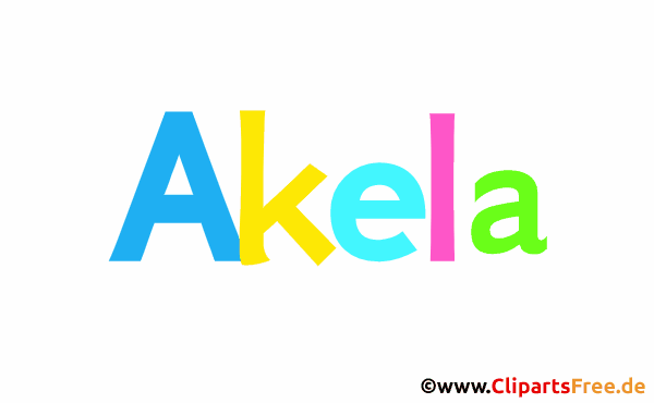 Akela Mädchenvorname für Baby als animiertes Bild