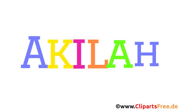 Akilah Name für Baby - Schöne Mädchennamen aus bunten Buchstaben
