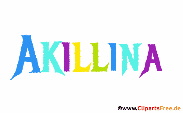 Akillina schöner Vorname für Mädchen Illustration, Gif