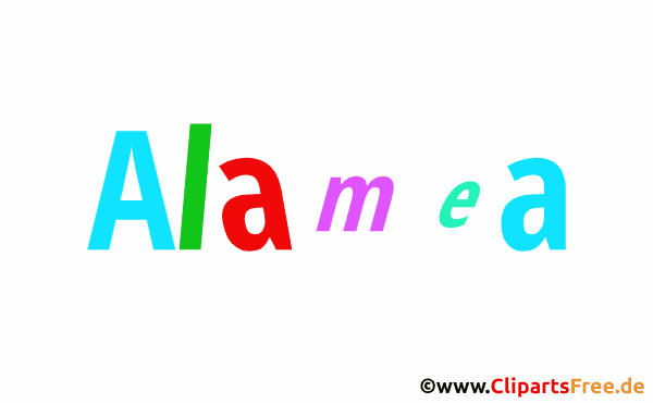 Alamea Name für Baby - Schöne Mädchennamen aus bunten Buchstaben