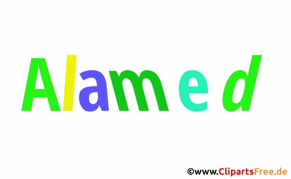 Alameda schöner Vorname für Mädchen Illustration, Gif